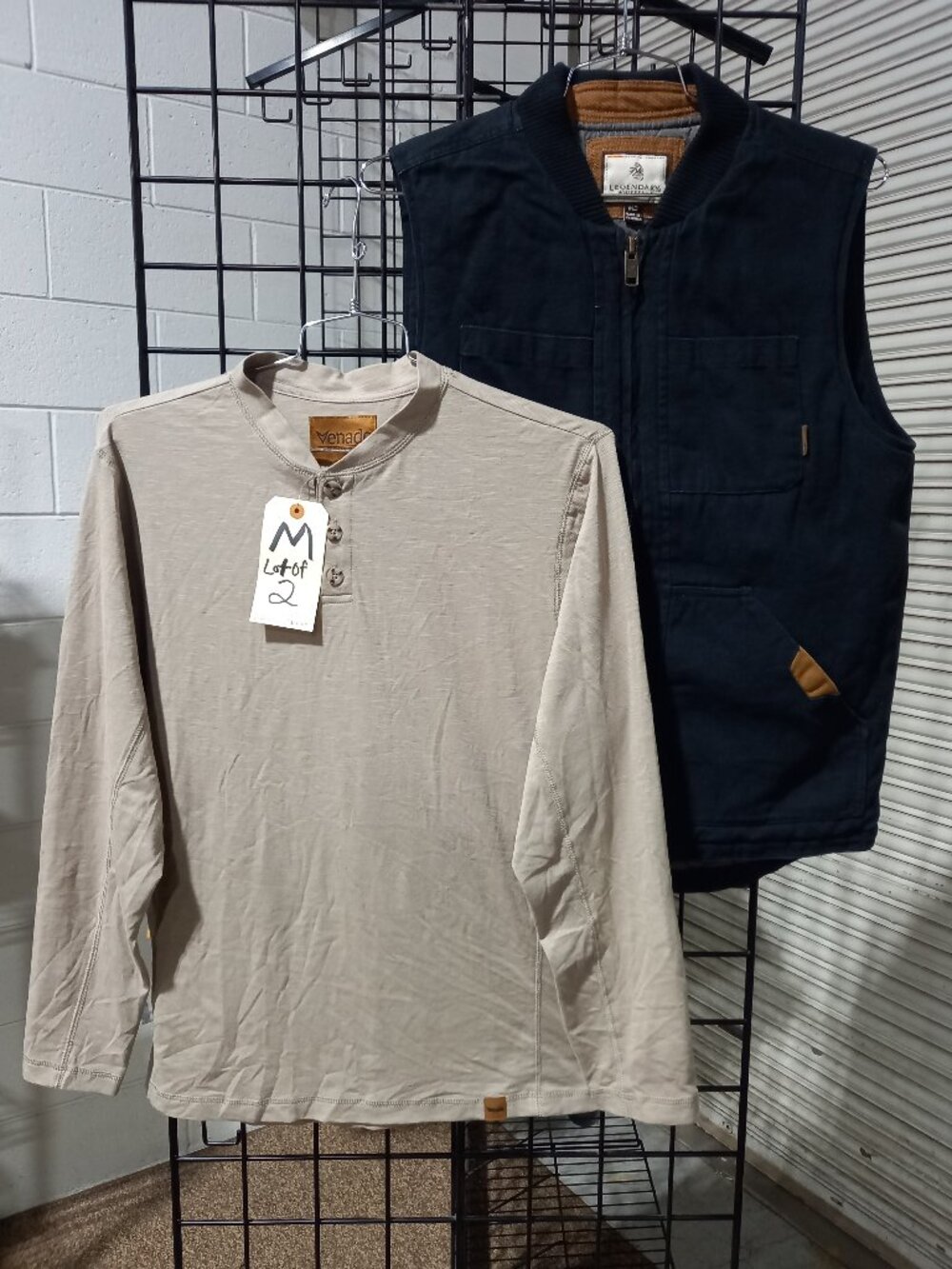 Men's Canvas Quilted Vest + Long Sleeve Henley | Medium
